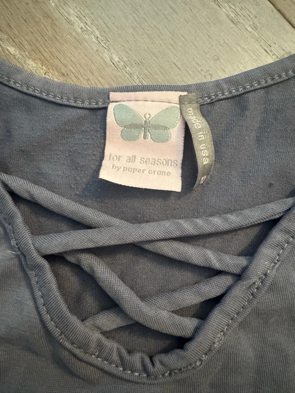 Lou & Grey Slate Blue Tank Top with V-Crisscross Neckline